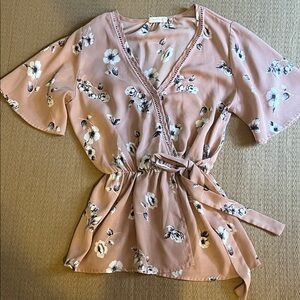 Sienna Sky Floral Blouse - Pinkish Mauve